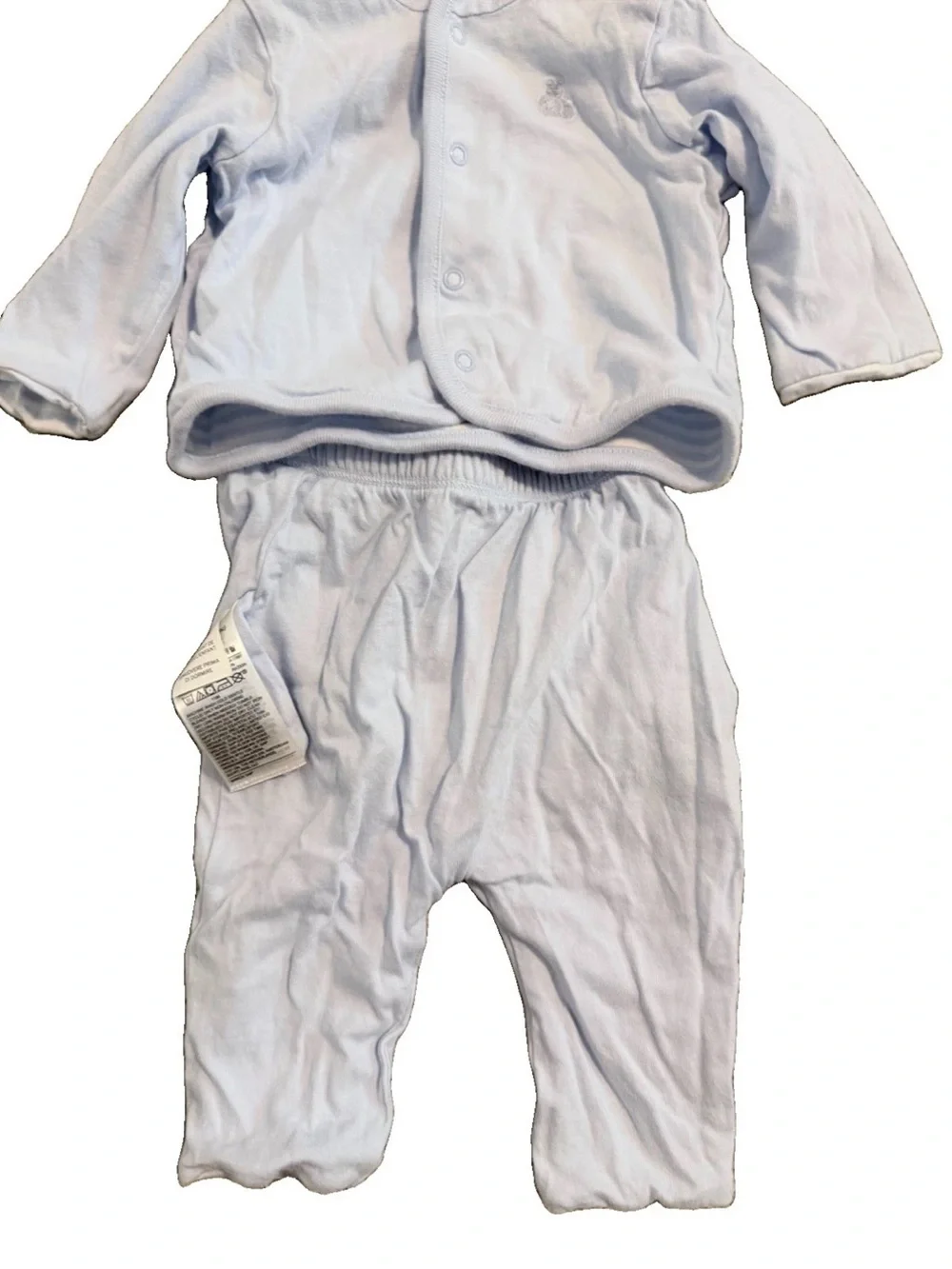 GAP Baby 0-3 Month Button Hoodie & Pant Blue Striped Reversible Set, NWOT